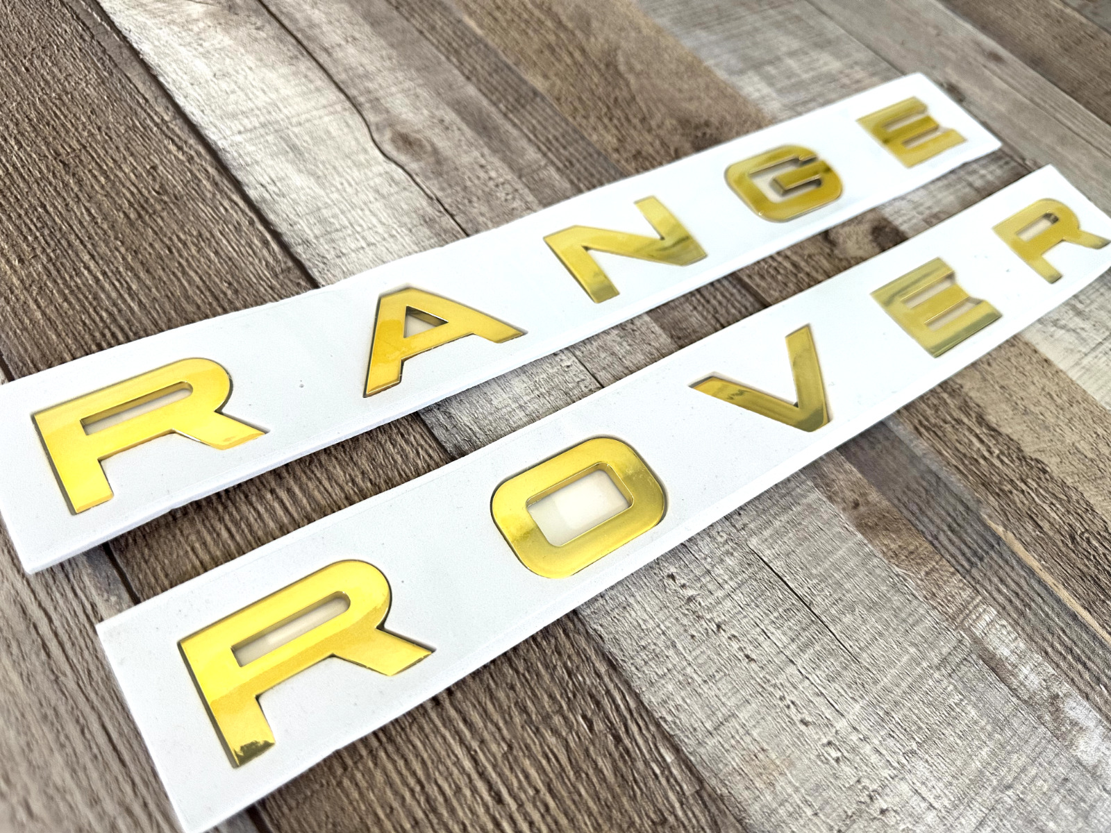 Set of 2 pcs GENUINE RANGE ROVER  letters emblem logo GOLD  back front OEM