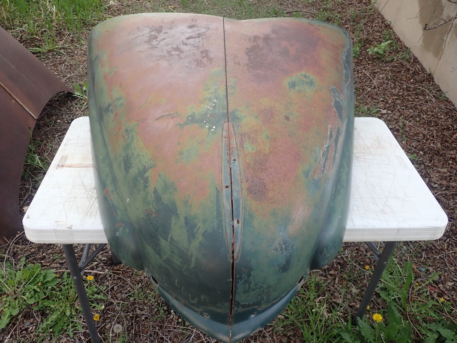 1941 - 1946 - 1949 International Pickup Hood Pretty Straight Free of Heavy Rust 1941 - 1946 - 1949 International Pickup Hood Pretty Straight Free of Heavy Rust