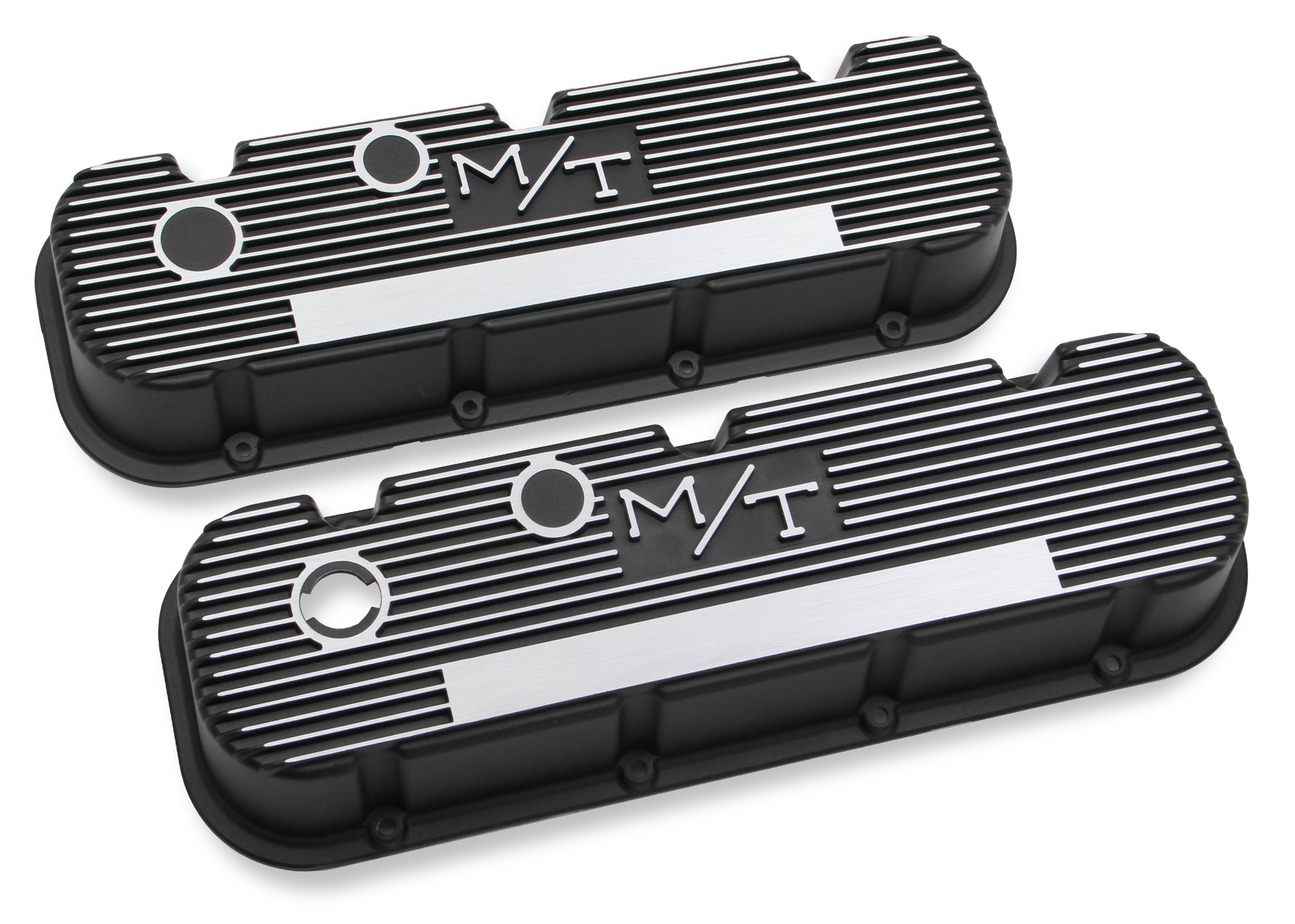 241-85 Holley M/T Valve Covers - Vintage Style - Finned - BBC - Satin Black 241-85 Holley M/T Valve Covers - Vintage Style - Finned - BBC - Satin Black