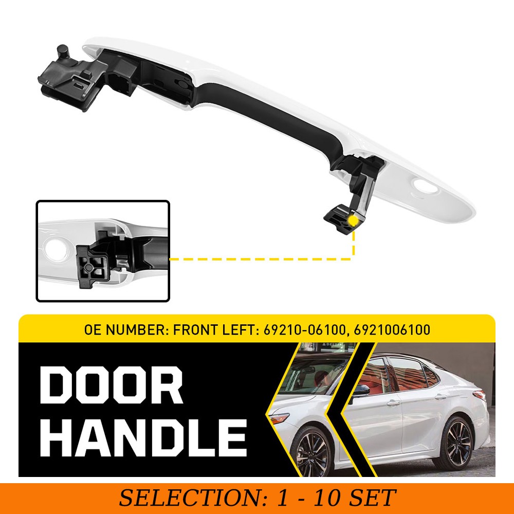 1-10X Front Left Door Handle Exterior White Fit Toyota Corolla Hatchback 2019-23