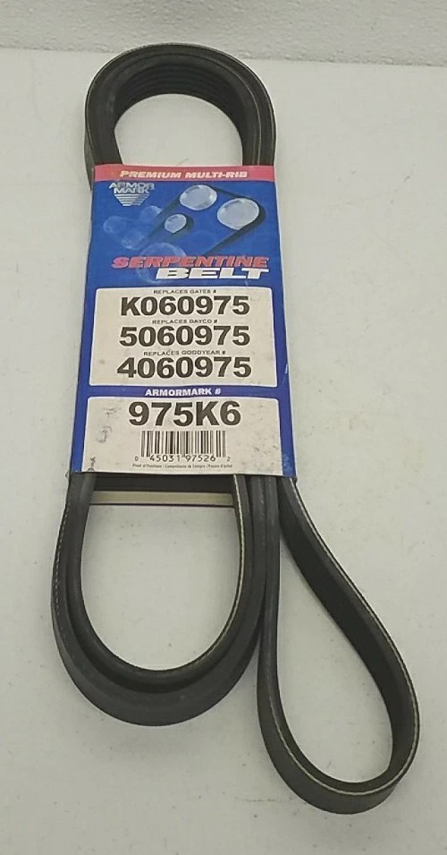Armor Mark 975K6 Premium Multi-Rib Serpentine Belt | Reliable 6-Rib Drive