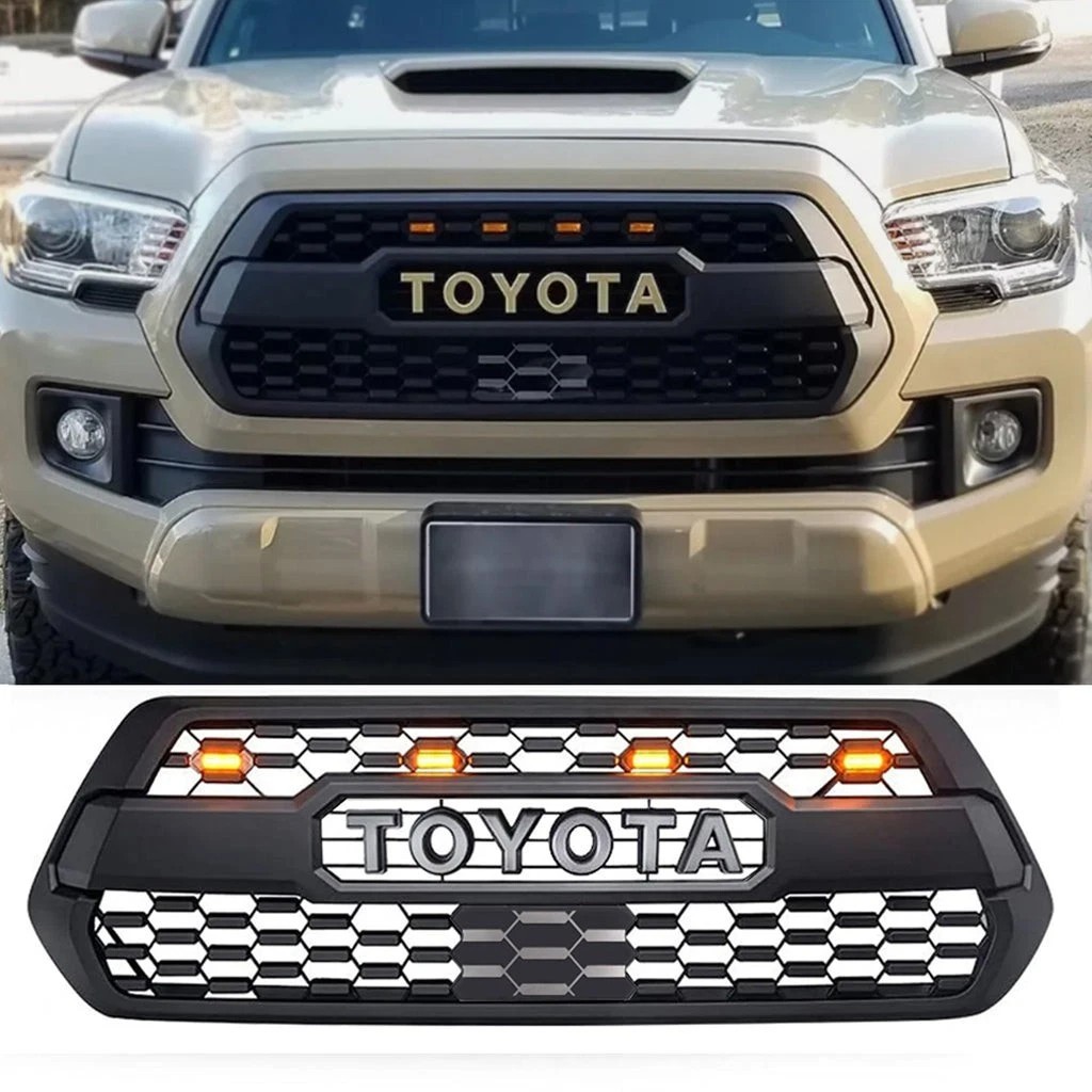 For 2016-2023 Tacoma Front Bumper Grill With Amber LED Lights & Garnish Sensor For 2016-2023 Tacoma Front Bumper Grill With Amber LED Lights & Garnish Sensor