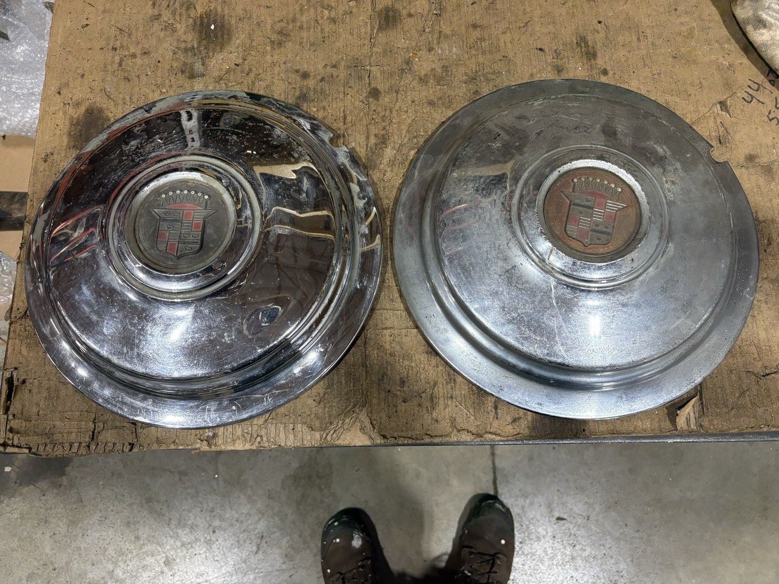 Two 1941 1942 1946 ADILLAC HUBCAPS  14