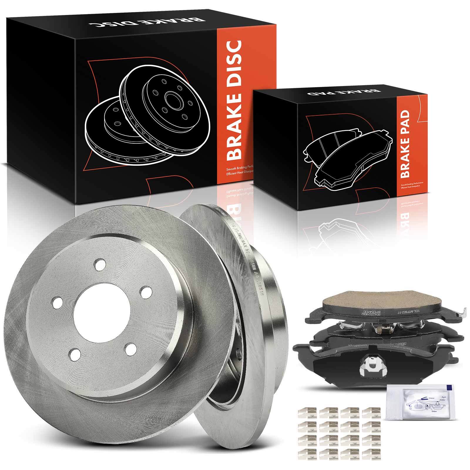 6x Disc Rotors & Ceramic Brake Pad for Lincoln Town Car 1991-1995 Mercury Rear