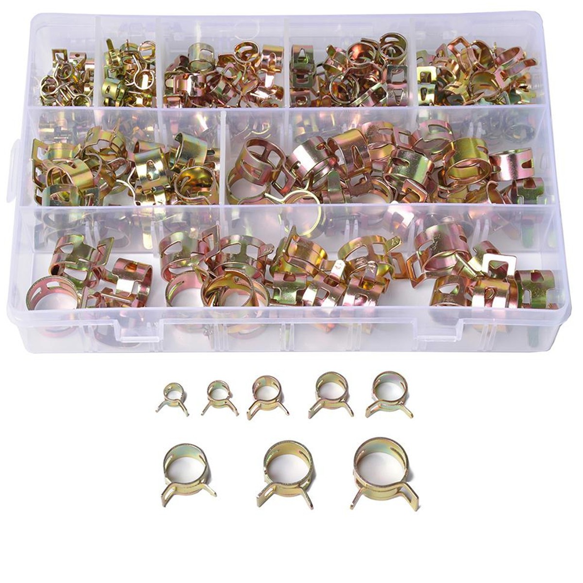 160X Hose Spring Clamps Fastener Fuel Water Line Pipe Air Tube Clips Kit 6-17mm 160X Hose Spring Clamps Fastener Fuel Water Line Pipe Air Tube Clips Kit 6-17mm