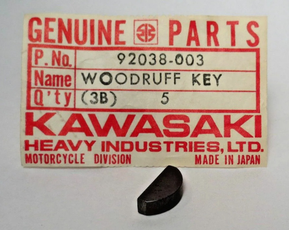 NOS Kawasaki 92038-003 Woodruff Key KX60 KMX125 KDX200 KE100 KX125 KD80