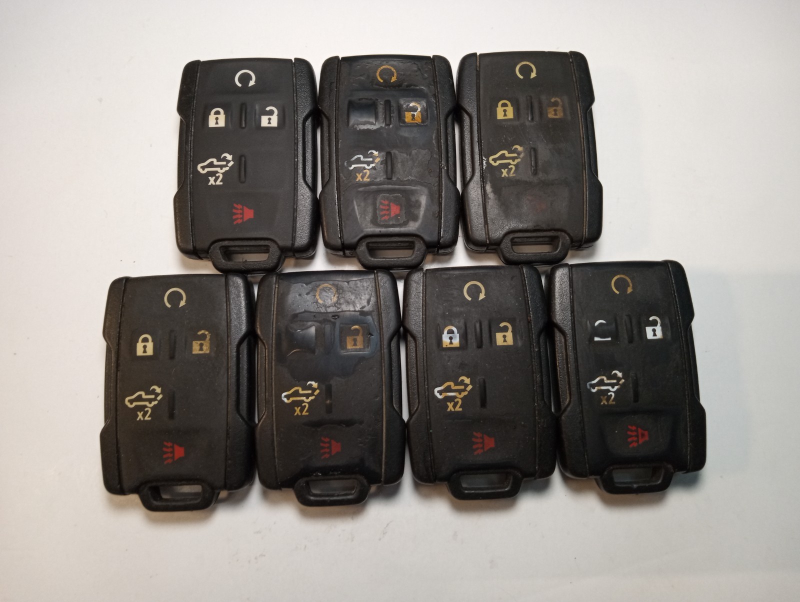 LOT OF 7 OEM GM STANDARD KEY FOB REMOTES M3N-32337200 5 BUTTONS