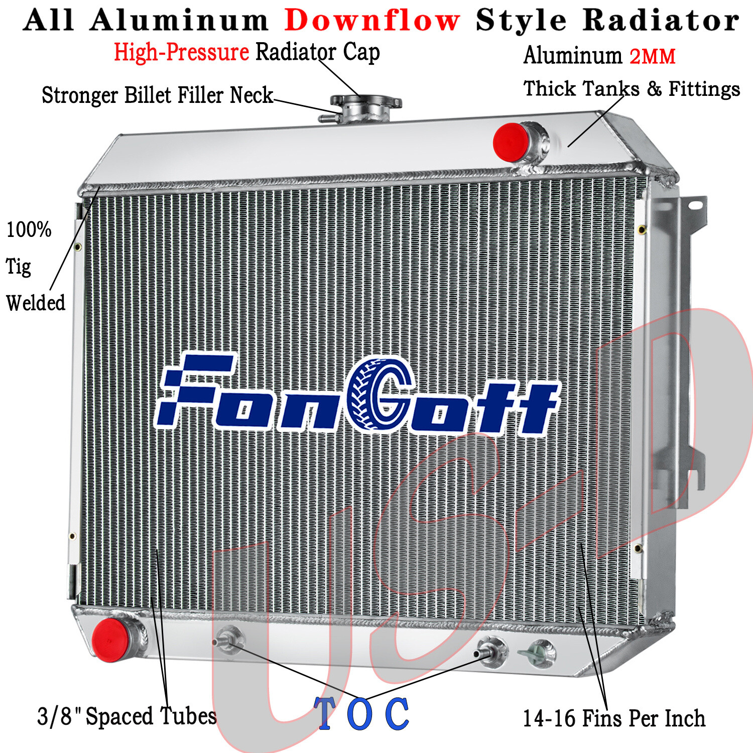 2Row Radiator Fits 1969-74 Dodge Challenger Charger Coronet 1968-73 Plymouth GTX