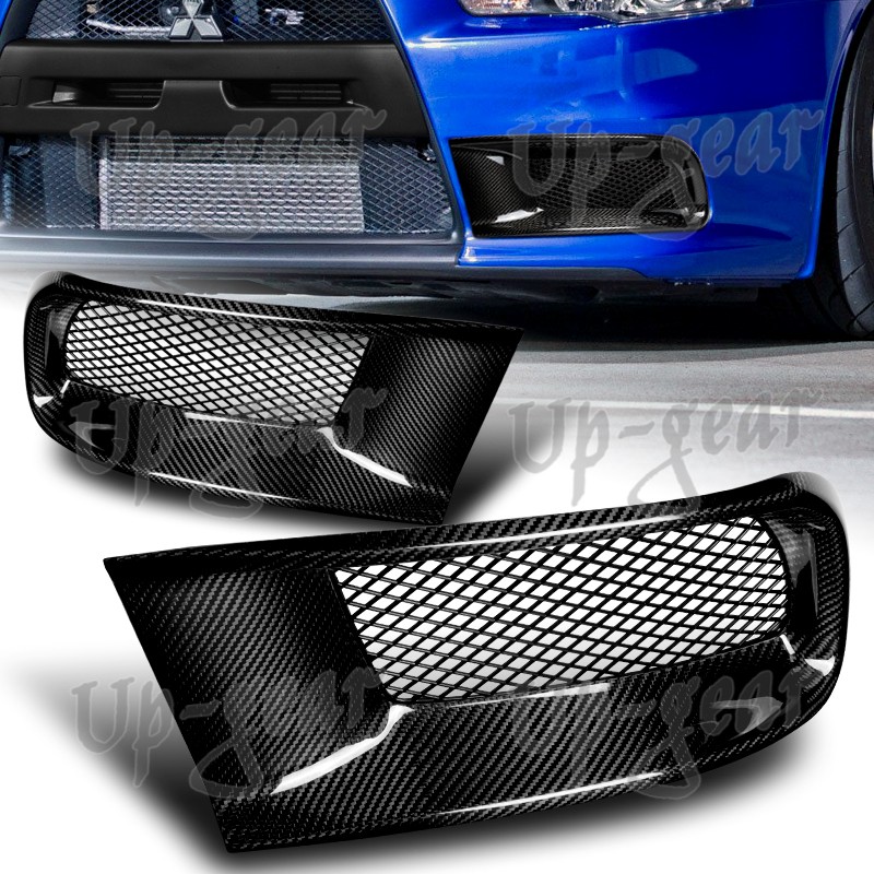 For 08-15 Mitsubishi Lancer EVO 10 Carbon Fiber Front Bumper Air Intake Duct 2PC