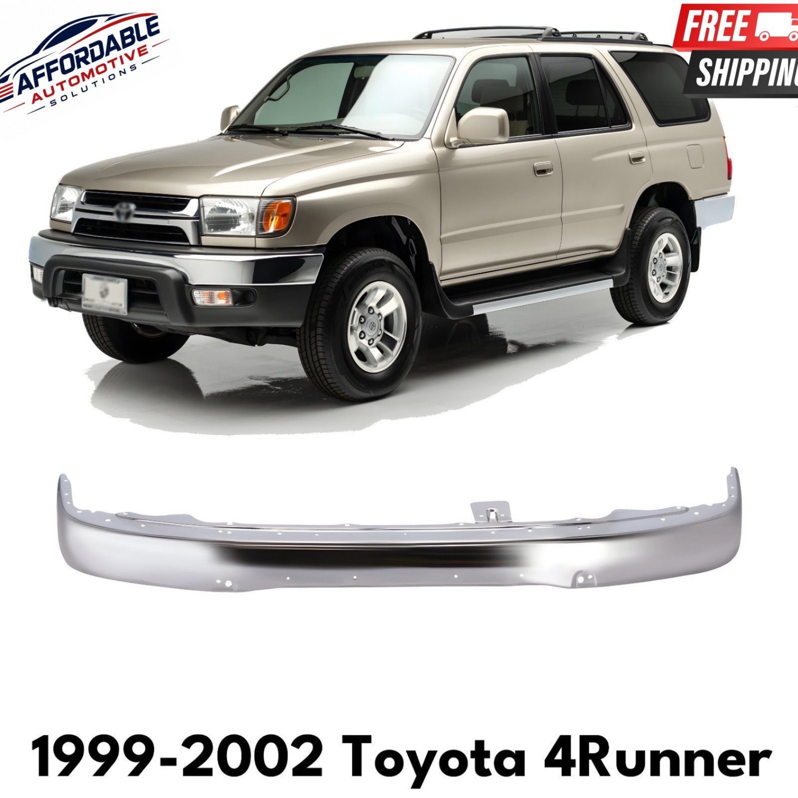 OE Replacement Bumper Chrome Steel For 1999-2002 Toyota  4 Runner
