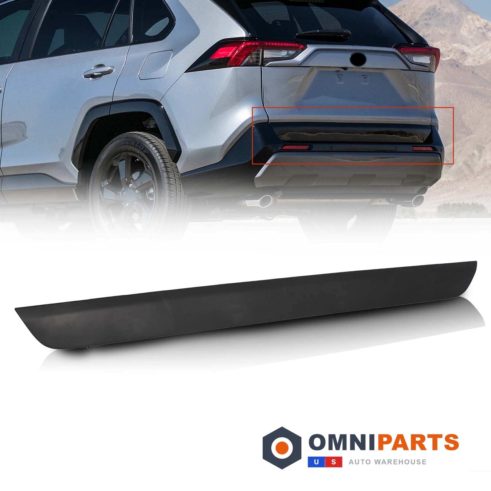 Molding Tailgate Liftgate Finish Trim 768020R030 For Toyota RAV4 2019-2022 Black