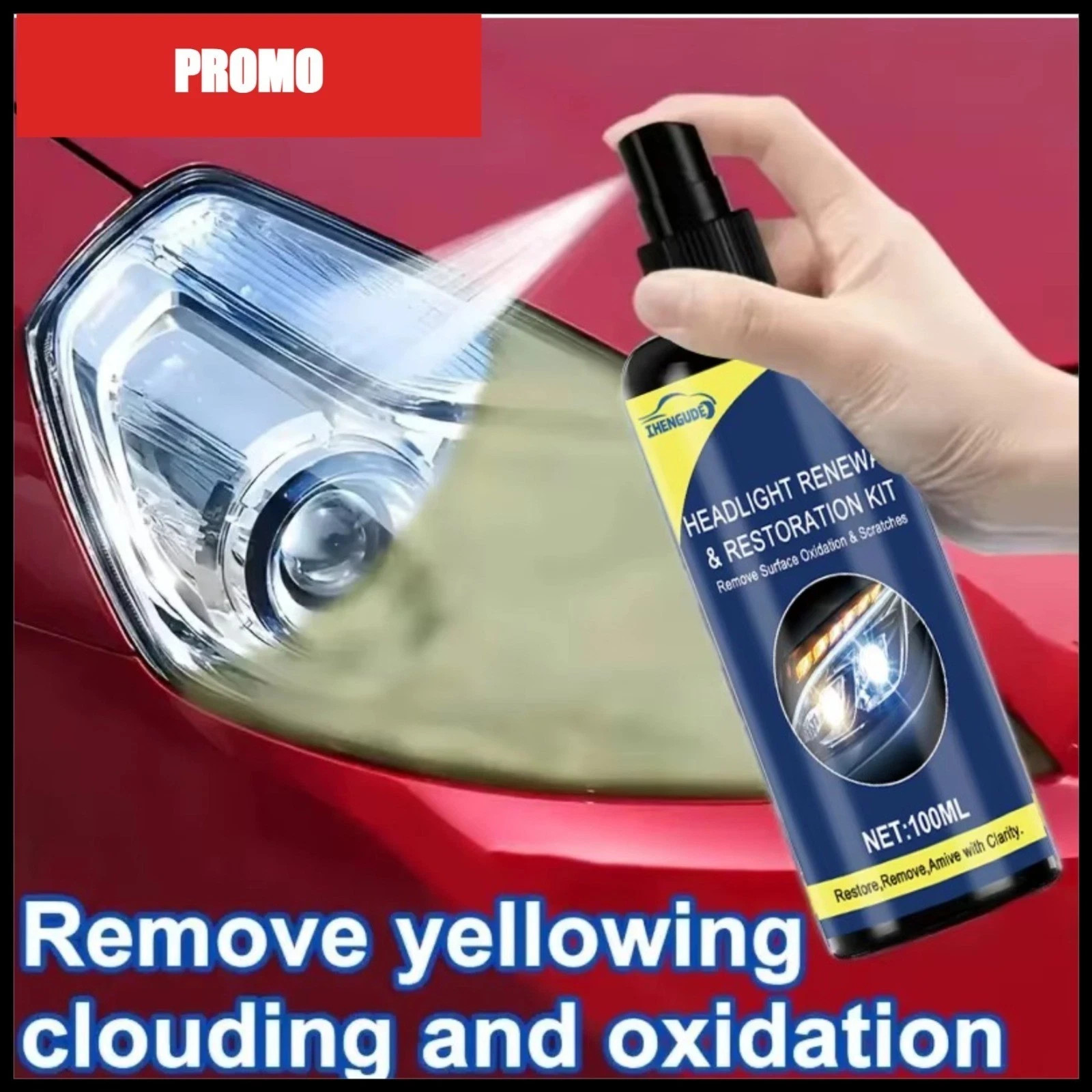 100ml Headlight Restoration Spray, Car Headlight Repair Kit, Removes Yellowing 100ml Headlight Restoration Spray, Car Headlight Repair Kit, Removes Yellowing