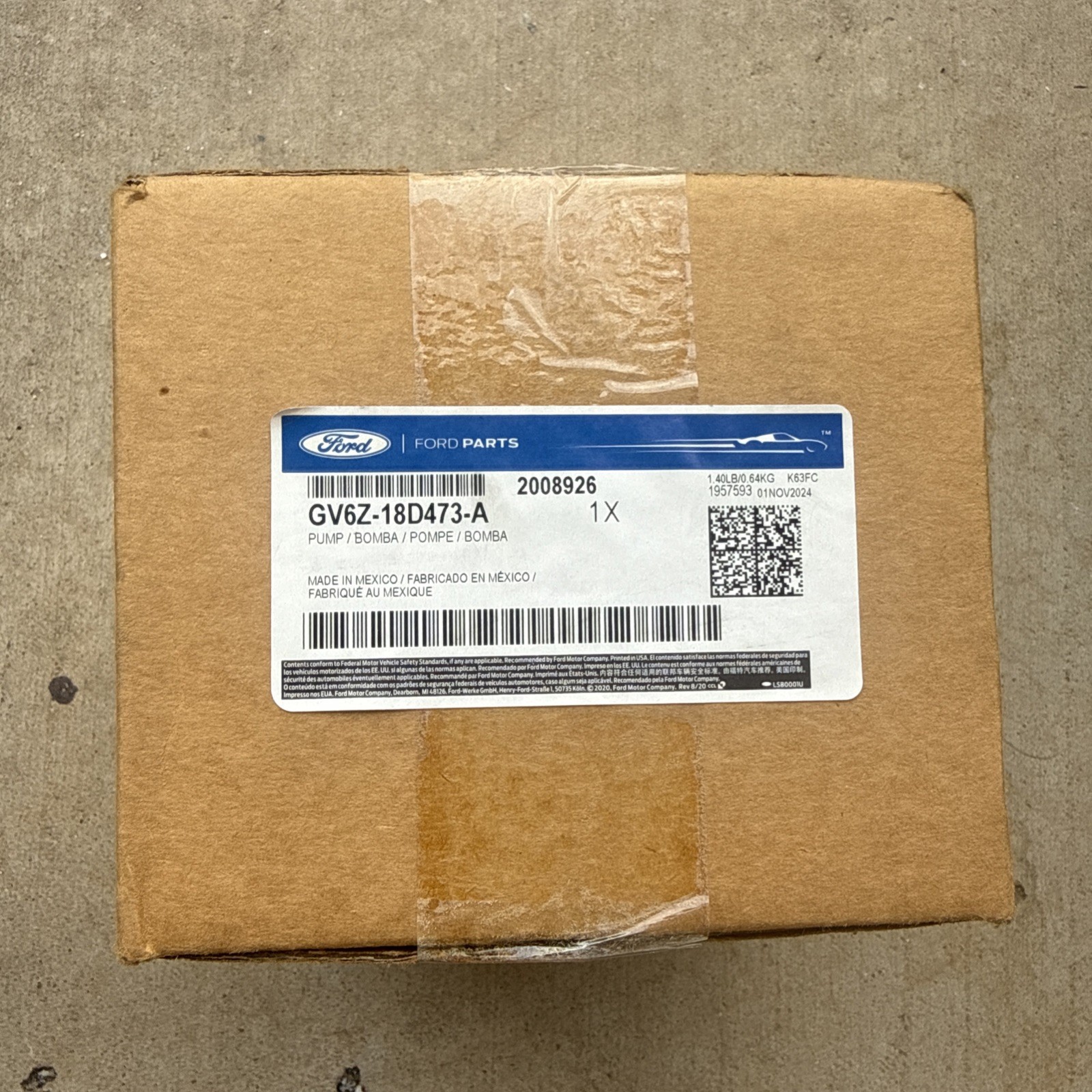 Genuine OEM Ford 2017-2018 Escape Engine Auxiliary Water Pump GV6Z-18D473-A