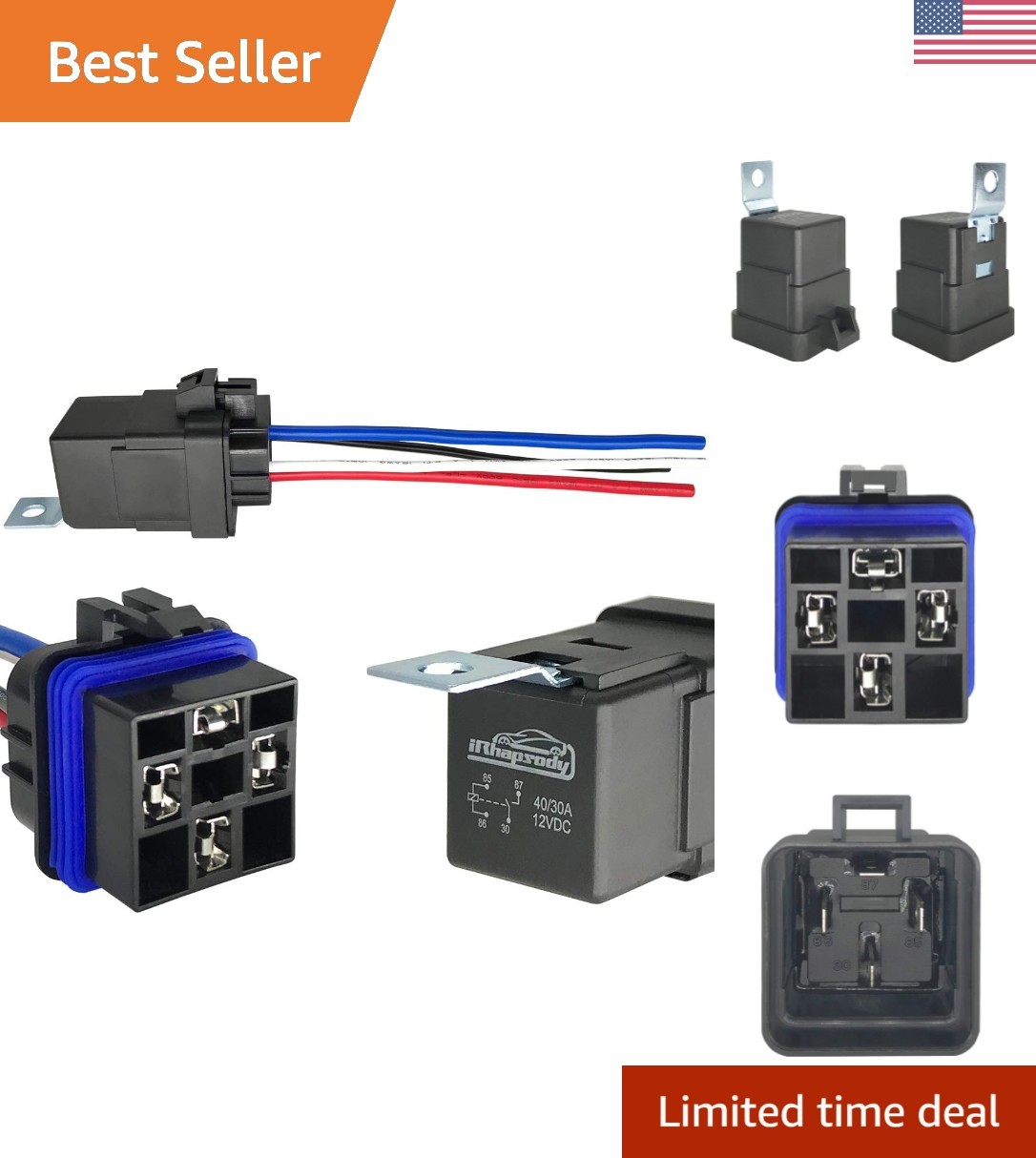 Heavy-Duty 30A/40A Waterproof Relay for 12V Automotive Systems, Fast Response