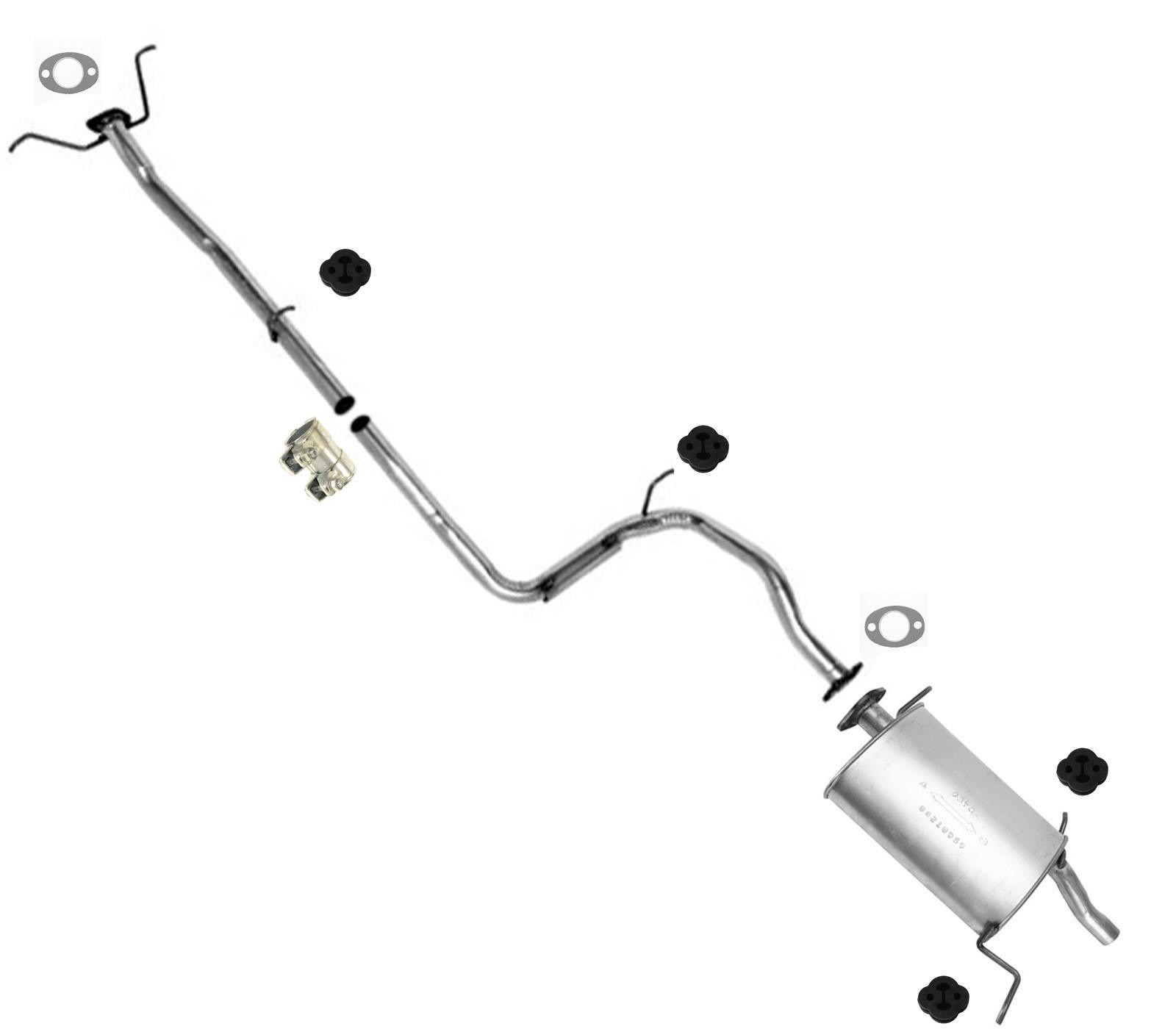 Exhaust System Pipe Rear Muffler W/ Gaskets Fits Fits 1988-1993 Ford Festiva