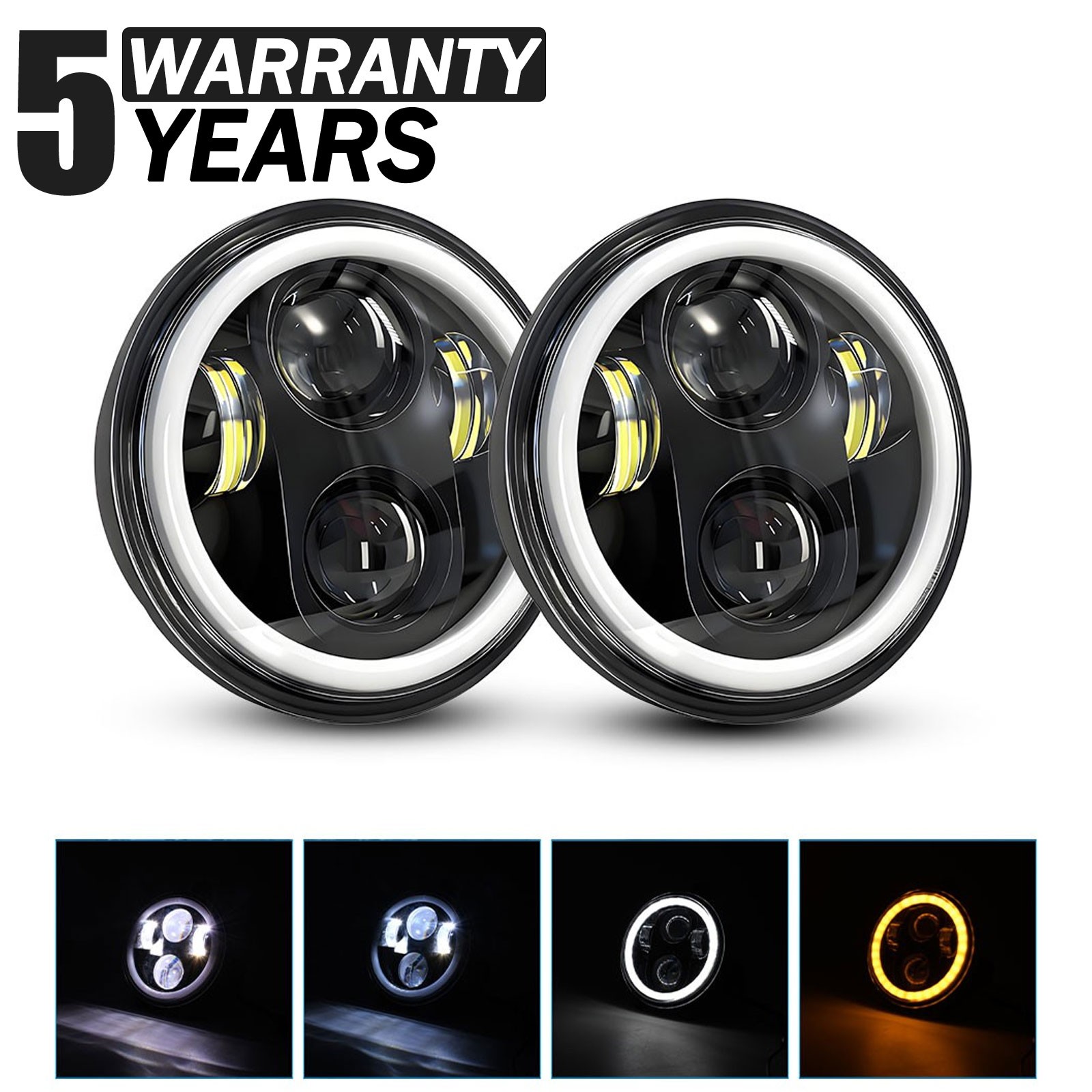 For 1974-1989 Jaguar XJ6 5.75 5-3/4 Round LED Headlights Hi/Lo Beam 1000000LM