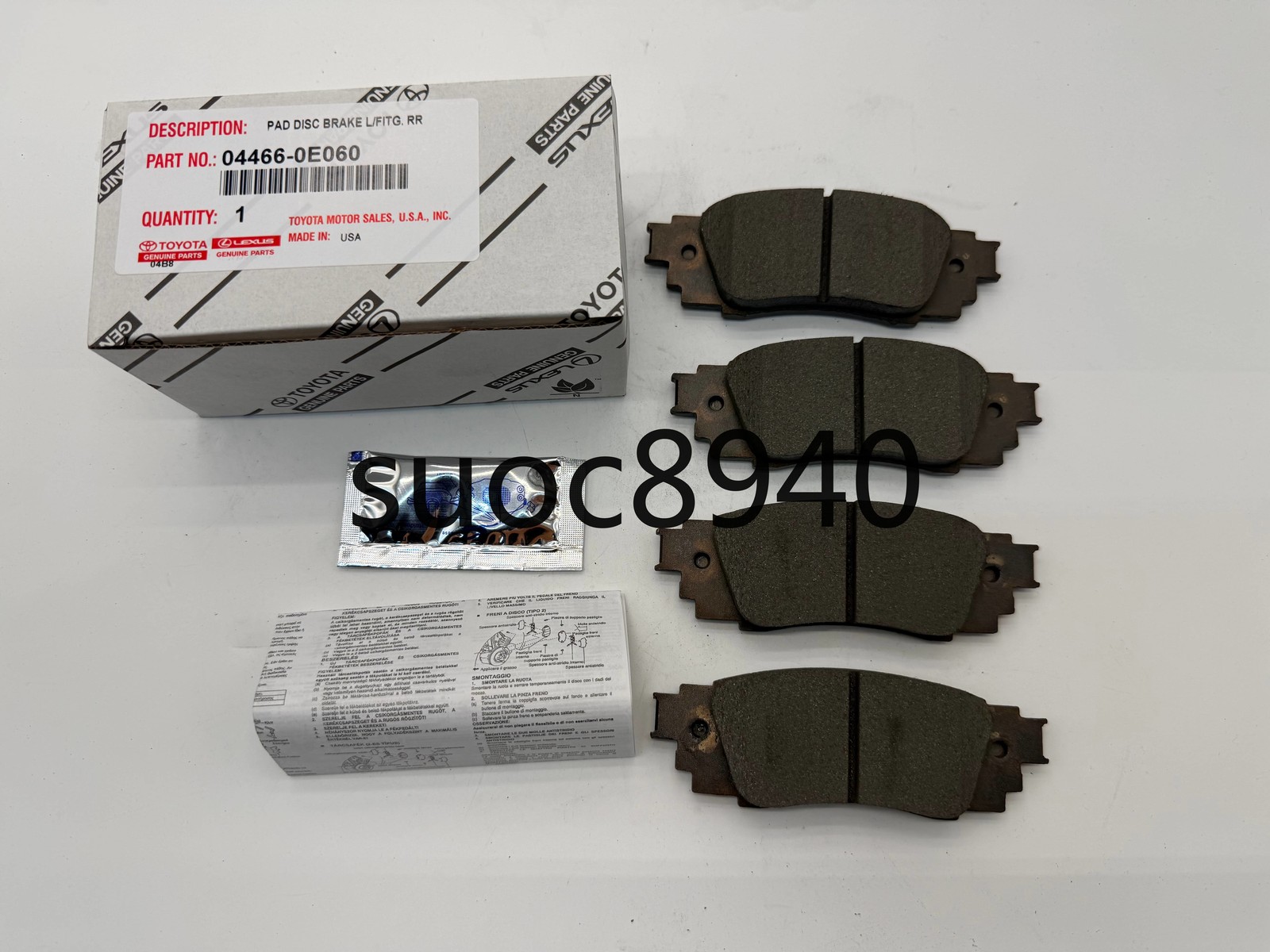 LEXUS OEM FACTORY REAR BRAKE PAD SET 2016-2019 RX350 RX450H 04466-0E060 LEXUS OEM FACTORY REAR BRAKE PAD SET 2016-2019 RX350 RX450H 04466-0E060