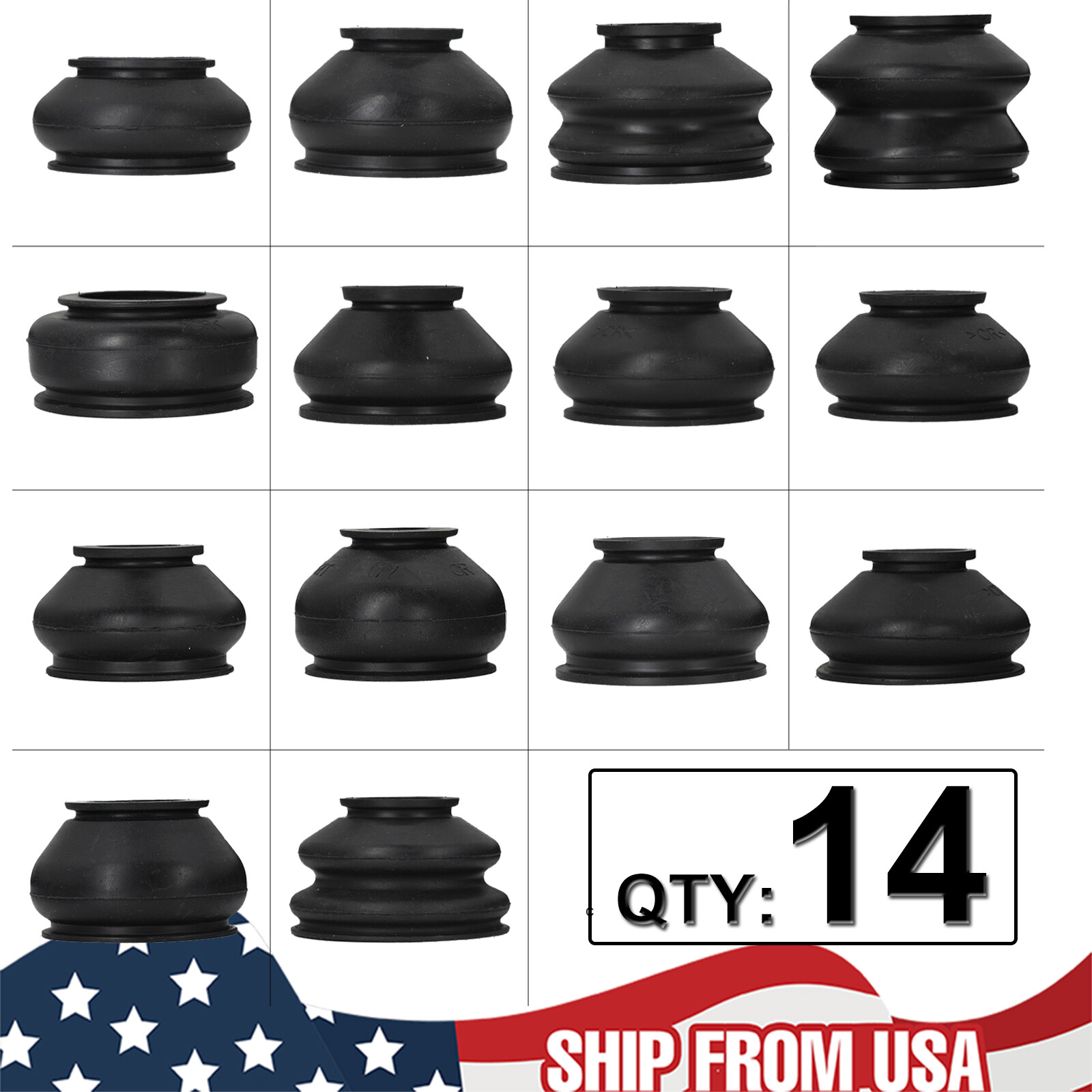 14x Universal Rubber Ball Joint Rubber Dust Boot Cover Track Rod End Set Kits.US 14x Universal Rubber Ball Joint Rubber Dust Boot Cover Track Rod End Set Kits.US