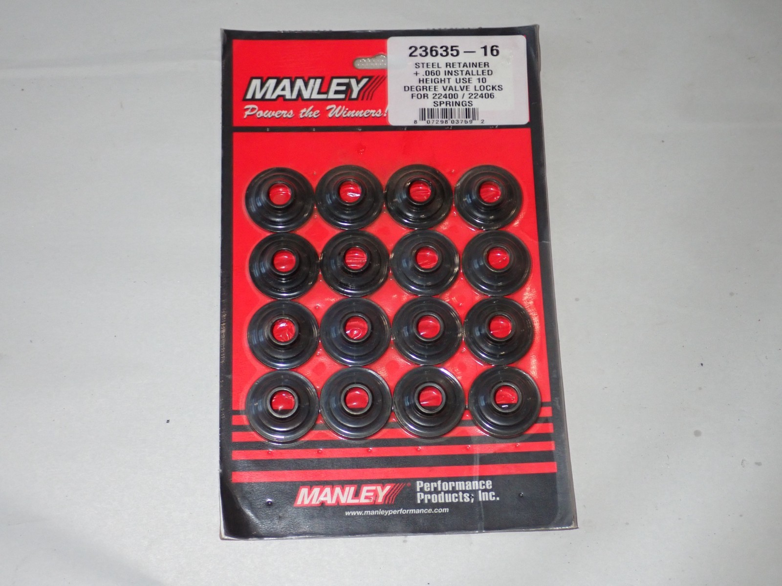 Manley Valve Spring Retainer Set 23635-16 Chromoly 10 deg 1.437 to 1.500 inch Manley Valve Spring Retainer Set 23635-16 Chromoly 10 deg 1.437 to 1.500 inch