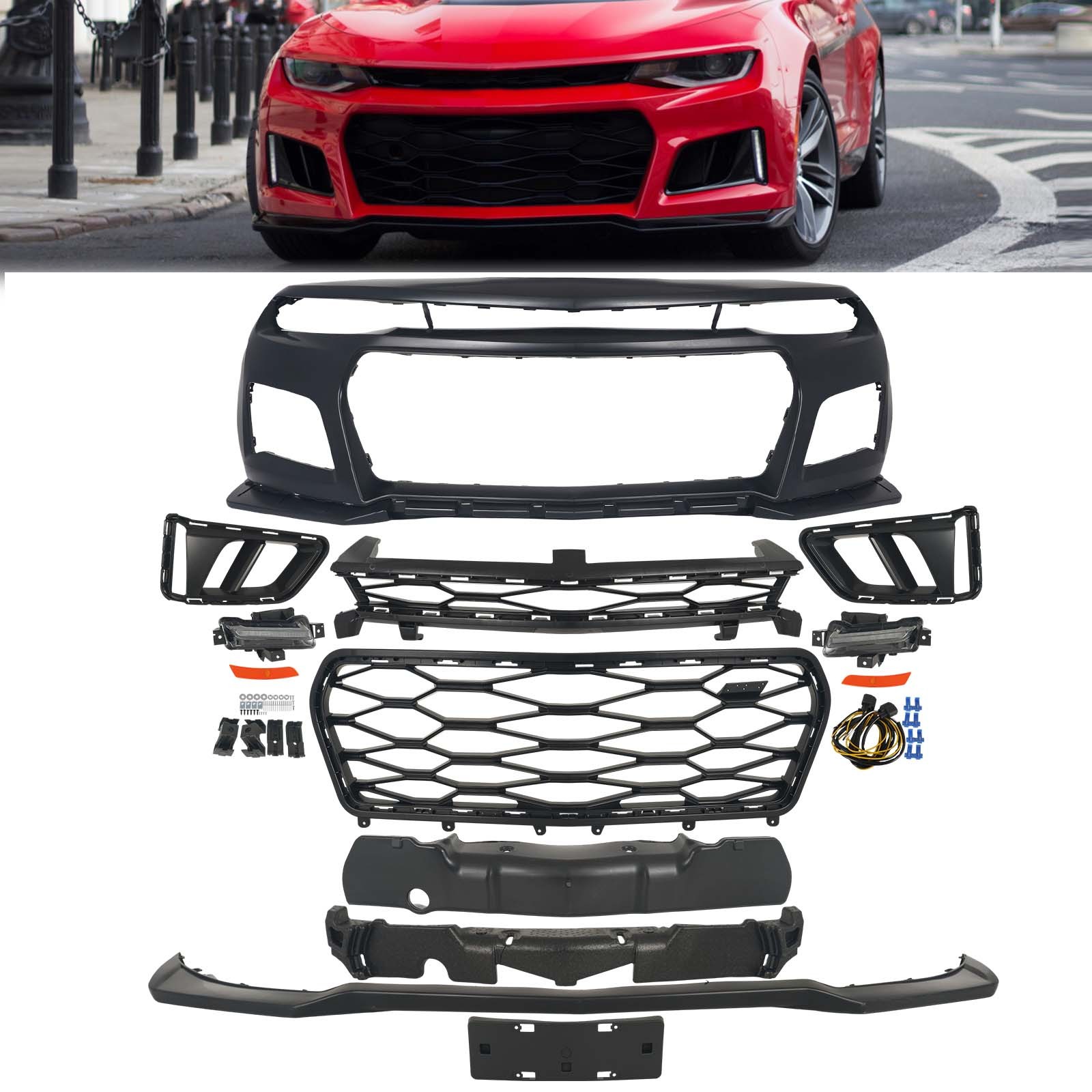 ZL1 Style Front Bumper Conversion W/ DRL Fog Light Fits 2016-2018 Chevy Camaro
