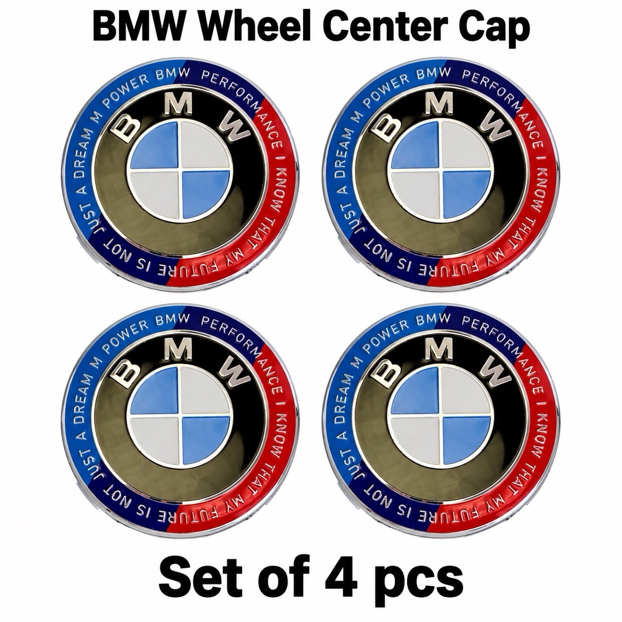 4X For BMW Wheel Center Hub Caps Badge Emblem 68mm 50th Anniversary