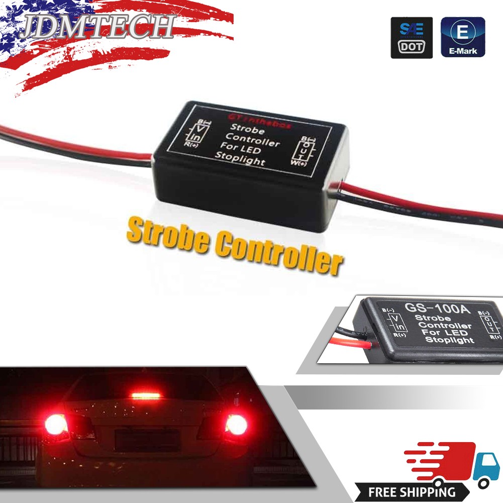 12V GS-100A LED Brake Stop Light Strobe Flash Module Controller Box For Car