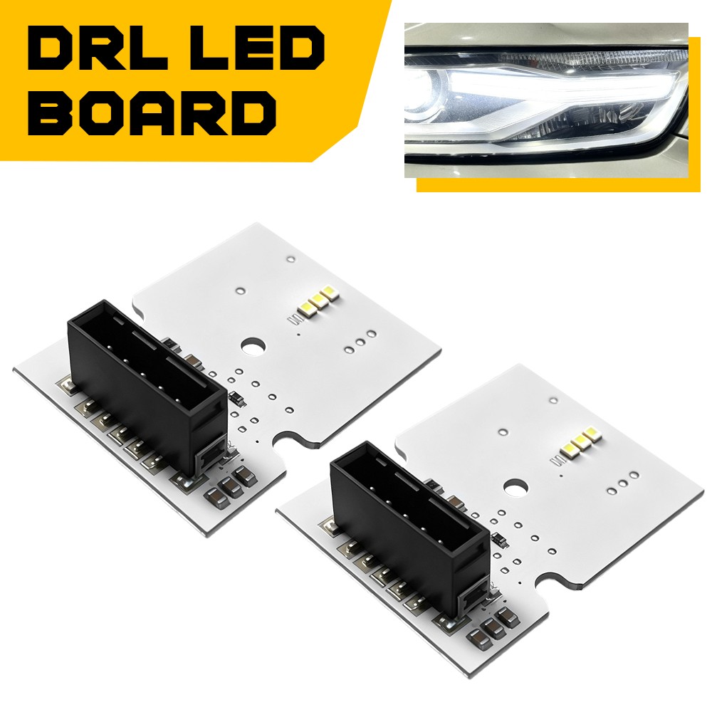 White DRL LED Boards For Audi 2012-18 Q3 8U Headlight Daytime Running Light Pair