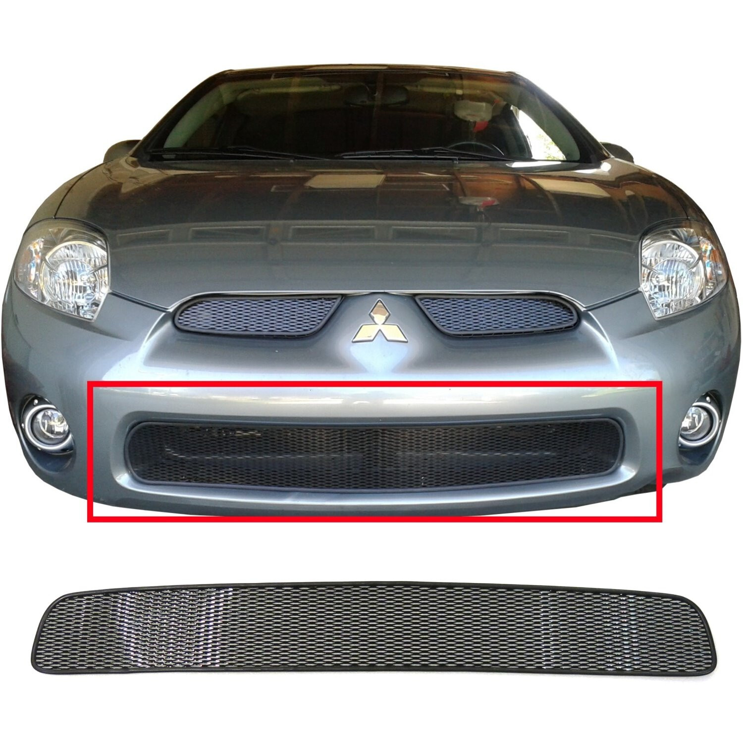CCG MESH GRILL INSERT FOR 06-08 MITSUBISHI ECLIPSE DIAMOND GRILLE BUMPER BLACK CCG MESH GRILL INSERT FOR 06-08 MITSUBISHI ECLIPSE DIAMOND GRILLE BUMPER BLACK