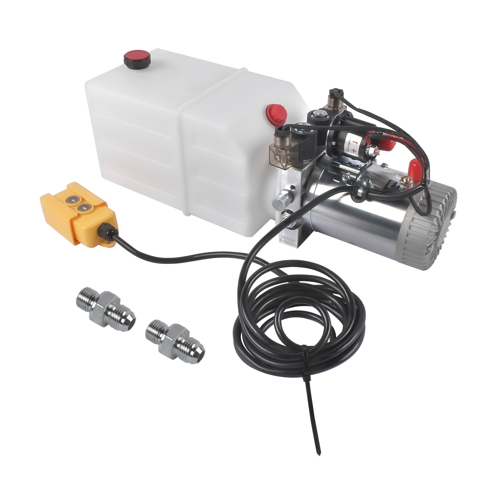 6 Quart Double Acting Hydraulic Pump 12V 6L Replacement for Dump Trailers SAE#6
