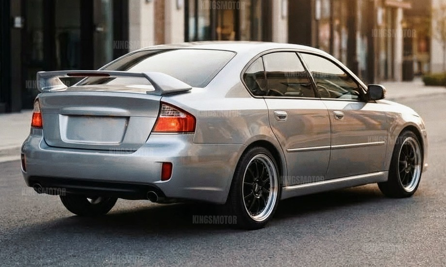 Rare 2003–2009 Subaru Legacy B4 GT Silver Rally Rear Wing Spoiler with LED Light