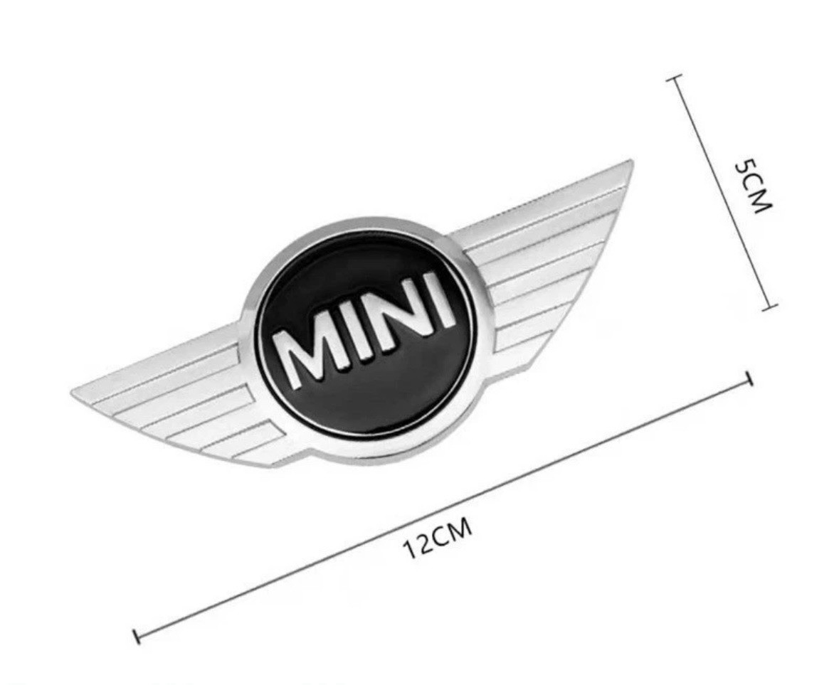 New 2PCS Metal Silver MINI Cooper CLUBMAN S Hood Trunk Emblem Badge