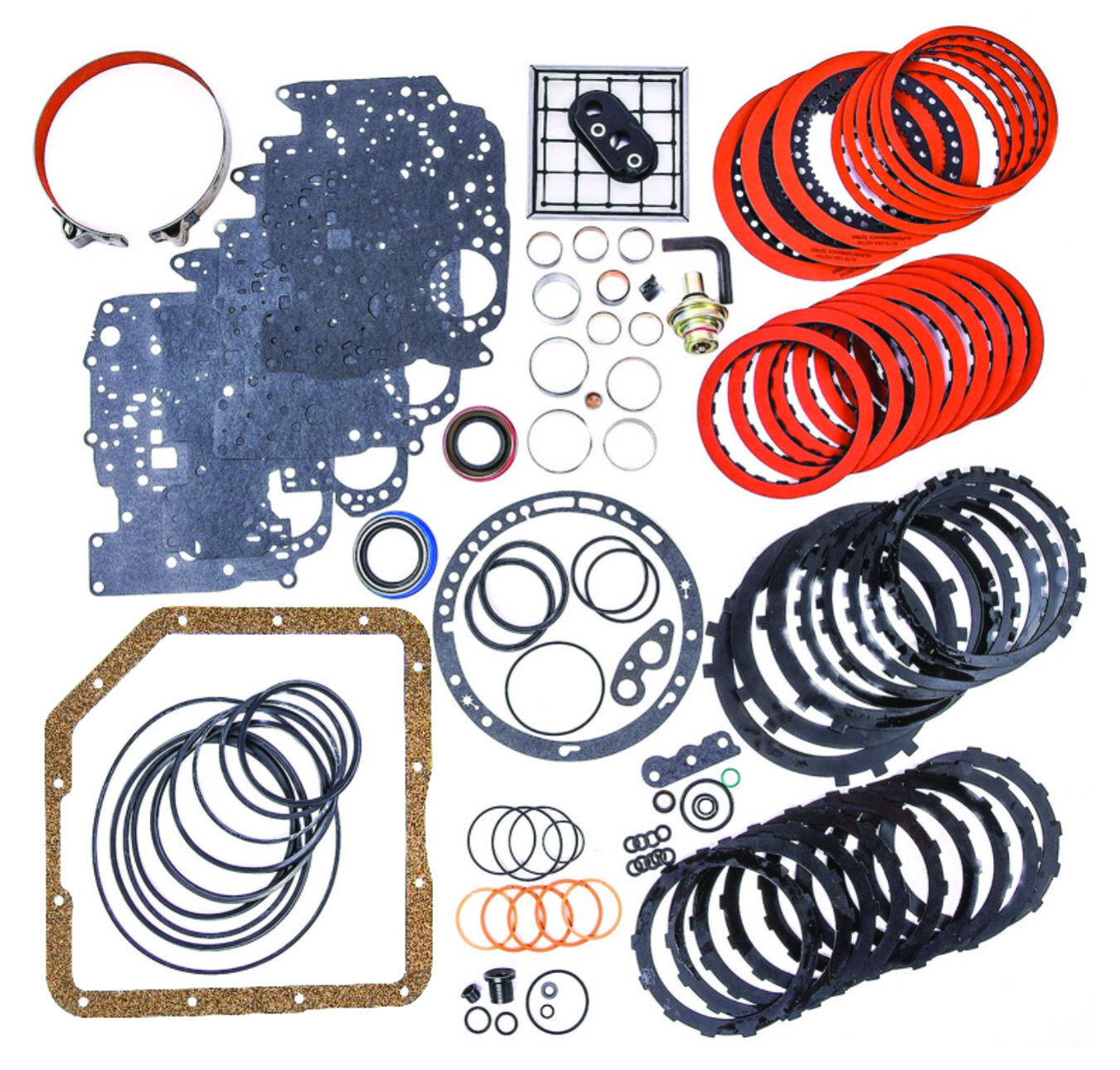 TH350 350C Transmission Rebuild - Master Kit Alto Red Clutches w Blk Steels Band