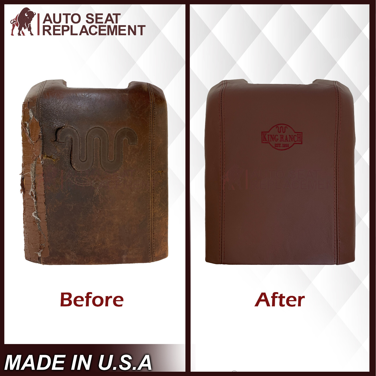 Genuine Leather Center Console Lid Armrest Cover Fits 2012 Ford F250 King Ranch