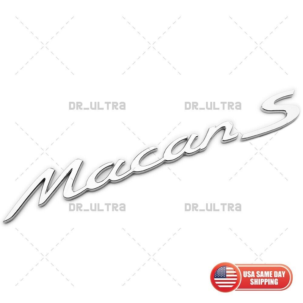 Mirror Chrome For Macan S Letter Rear Badge Emblem Nameplate Look Deck Lid