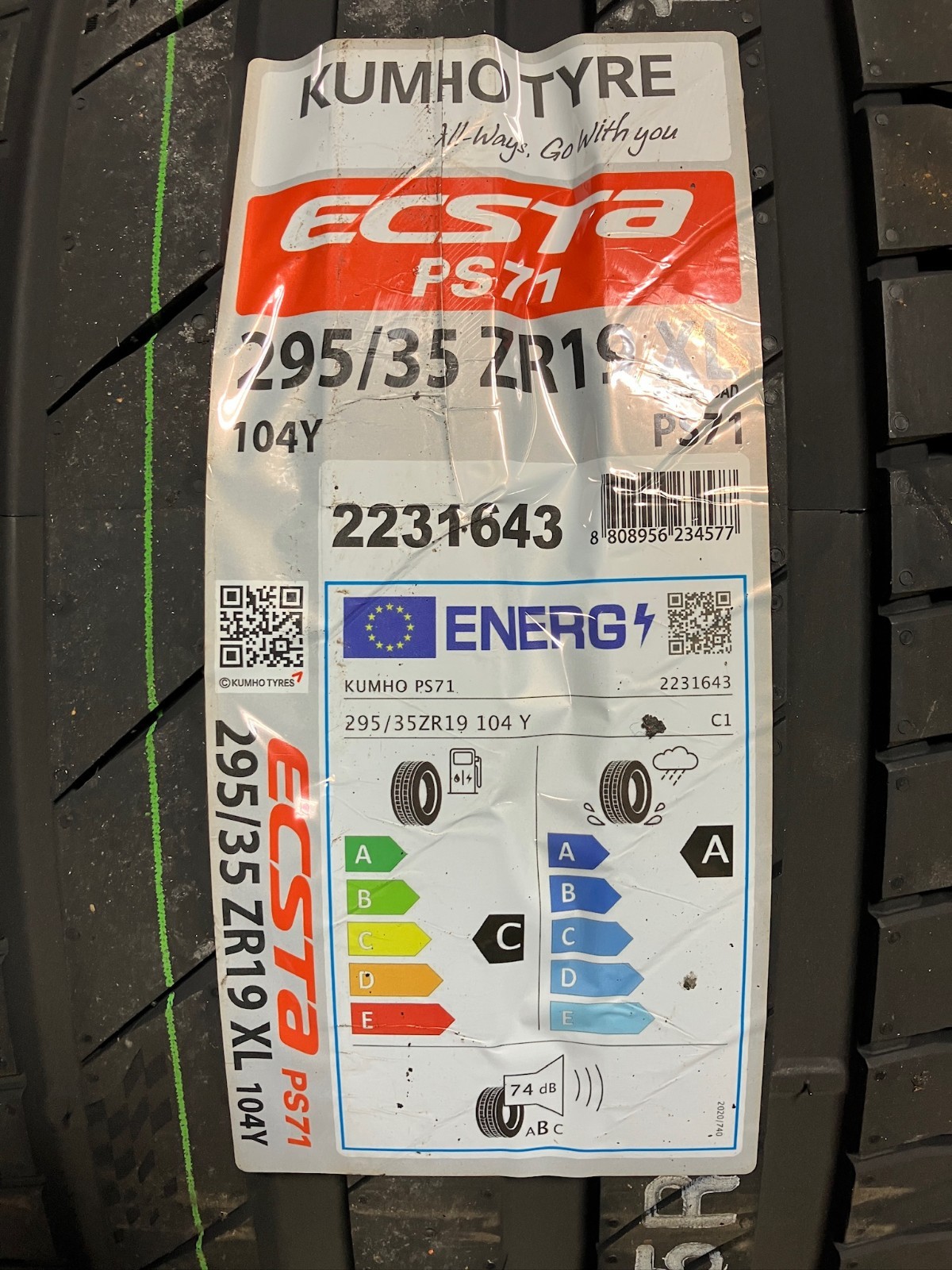 2 New 295 35 19 Kumho Ecsta PS71 Summer Tires