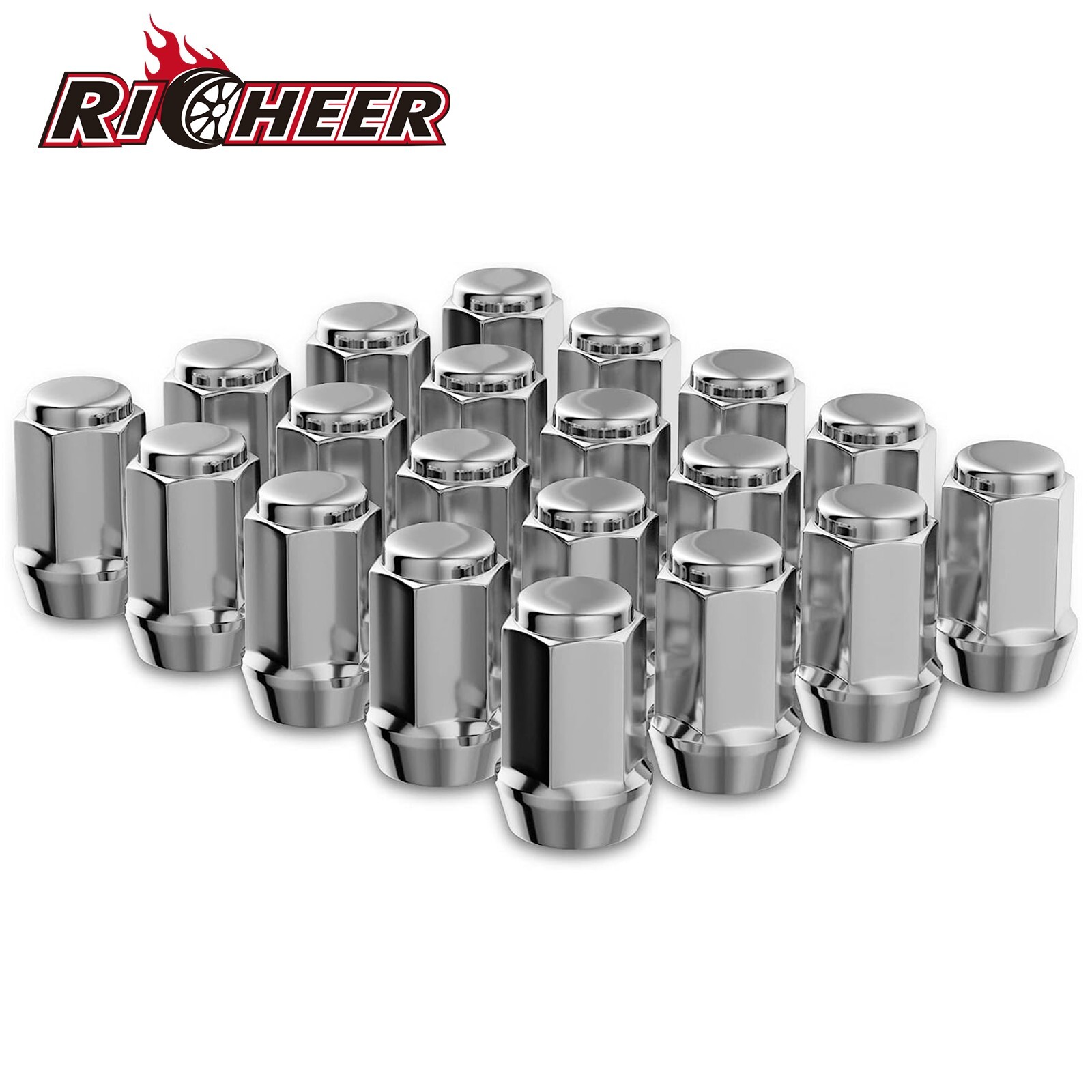 20PCS Chrome 1/2-20 Closed End Lug Nut For Bronco Mustang Ranger YJ TJ KJ KK ZJ 20PCS Chrome 1/2-20 Closed End Lug Nut For Bronco Mustang Ranger YJ TJ KJ KK ZJ