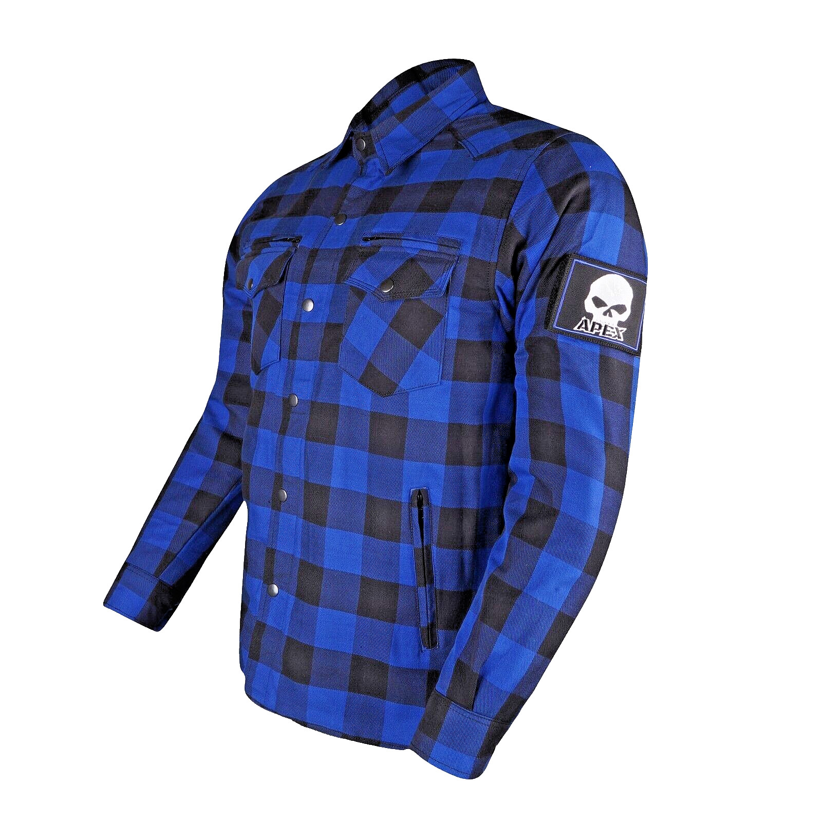 Blue Kevlar DuPont™ Motorcycle Shirt APEX - Protection, Comfort, Style -XXL Size Blue Kevlar DuPont™ Motorcycle Shirt APEX - Protection, Comfort, Style -XXL Size