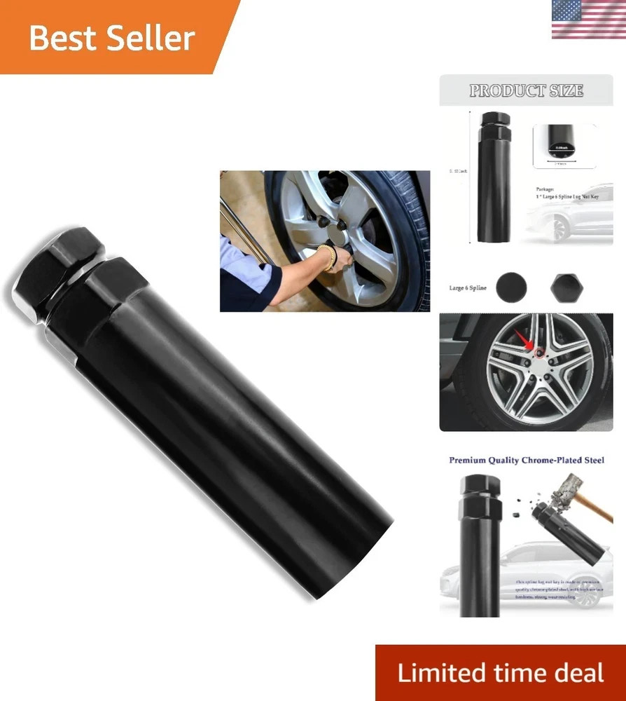 Large 6 Spline Lug Nut Key Tool for Efficient Wheel Lock Removal - 21mm/22mm Large 6 Spline Lug Nut Key Tool for Efficient Wheel Lock Removal - 21mm/22mm