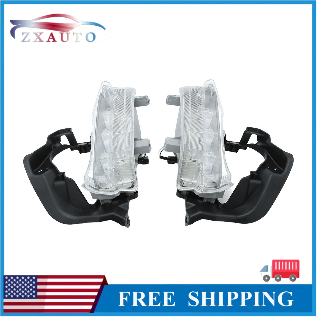 Daytime Run Light Assembly Driver & Passenger Side For 2014-2016 Toyota Highland