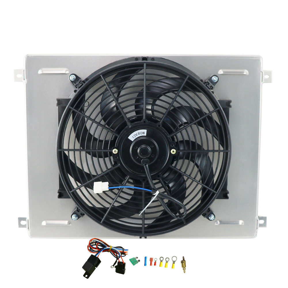 For 1963-1970 65 Ford FAIRLANE MUSTANG FALCON Radiator Electric Fan+Shroud+Relay