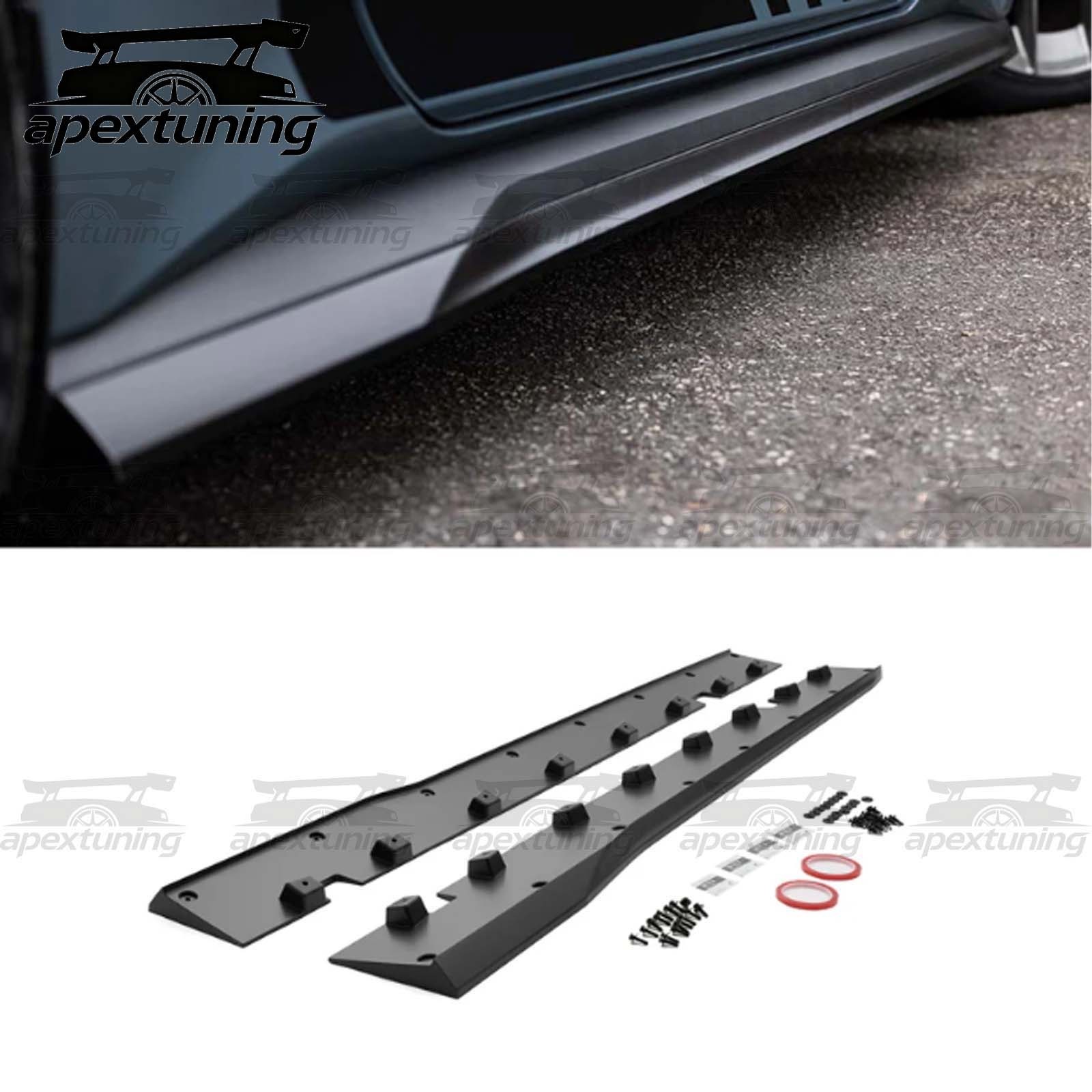 For 2024-26 Ford Mustang Gloss Fiber Look Side Skirts Lower Side Body Extension
