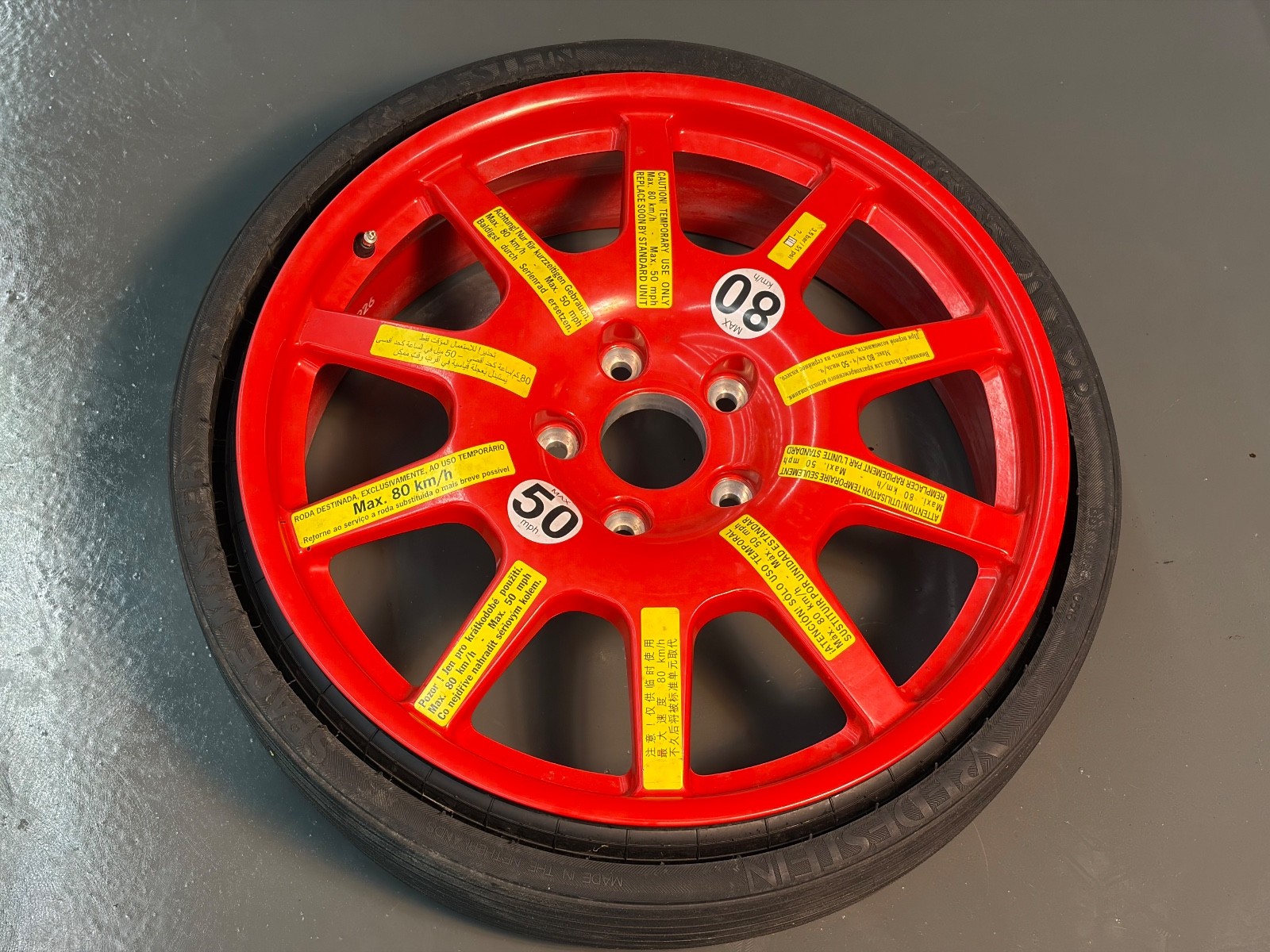 15-18 Porsche Cayenne Turbo S 958 Emergency Spare Tire Wheel Donut Rim PCCB 20 15-18 Porsche Cayenne Turbo S 958 Emergency Spare Tire Wheel Donut Rim PCCB 20