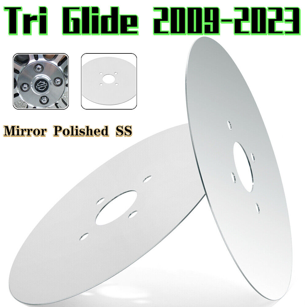 Mirror Polished Wheel Disc Plates Set for Harley TRI GLIDE Ultra FLHTCUTG 09-23