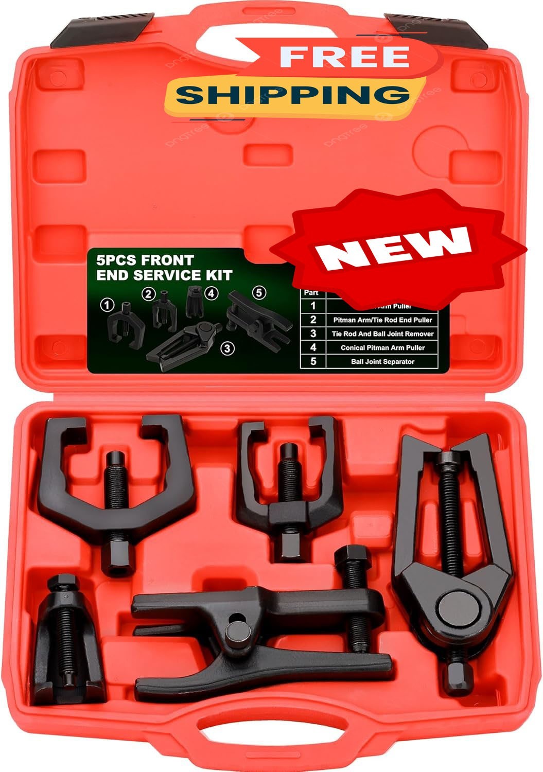 Kit de 5 piezas: Extractor de brazo Pitman, separador de rótula, herramienta par Kit de 5 piezas: Extractor de brazo Pitman, separador de rótula, herramienta par
