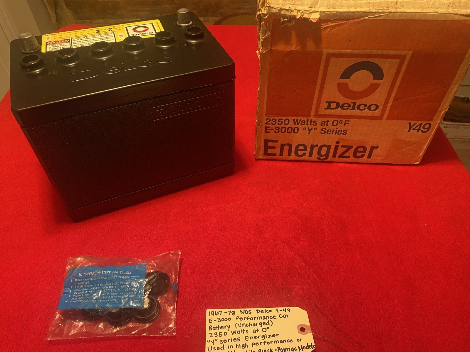 1967-78 NOS Delco Y-49 E-3000 Battery 1967-78 NOS Delco Y-49 E-3000 Battery
