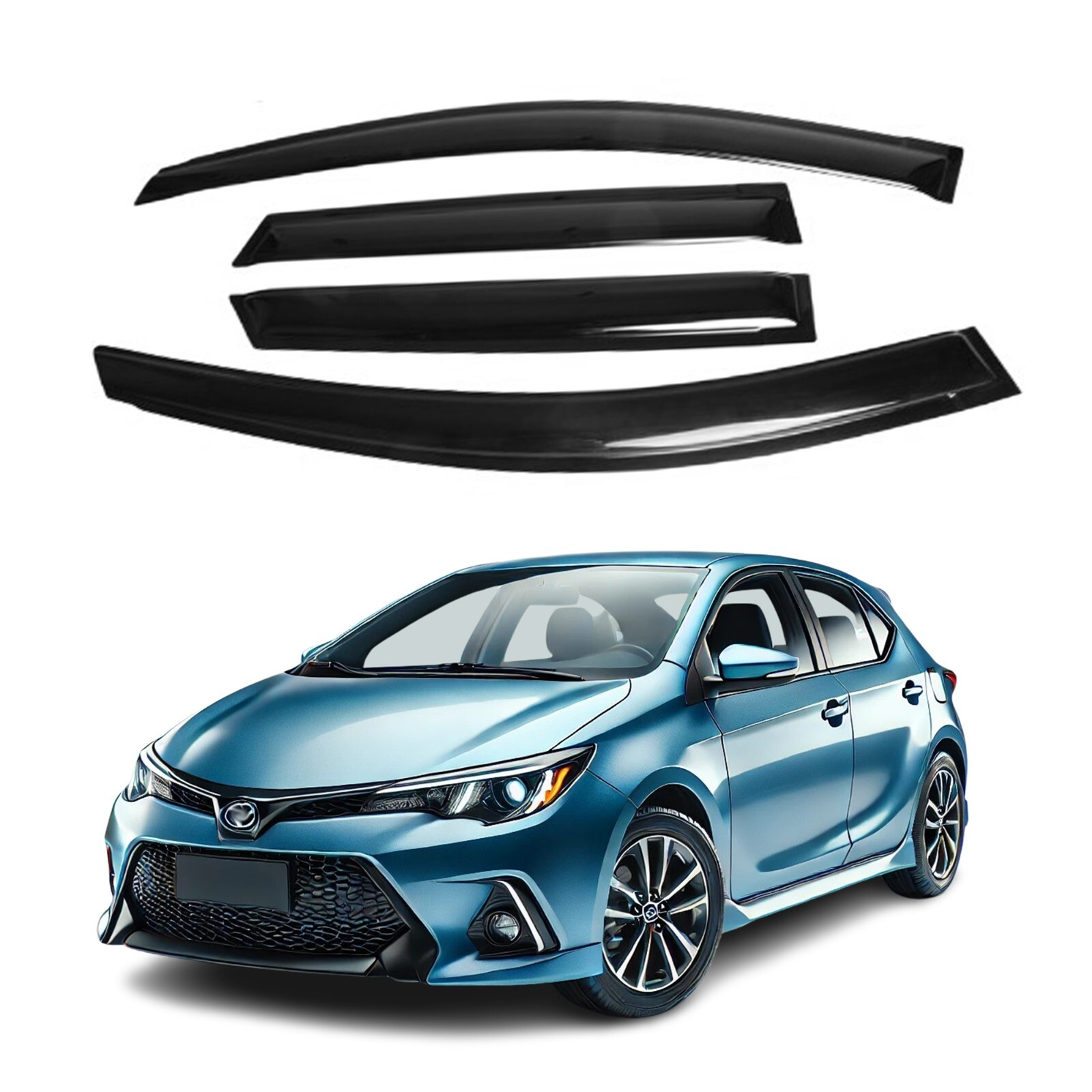 Fits TOYOTA COROLLA iM 2016-2018 Side Window Visor Sun Rain Deflector Guard Fits TOYOTA COROLLA iM 2016-2018 Side Window Visor Sun Rain Deflector Guard