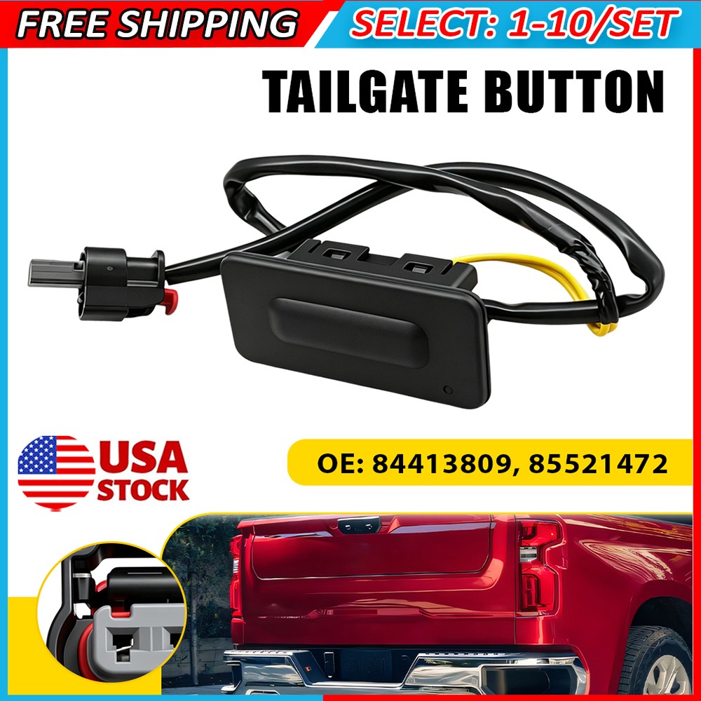 1-10x Black Tailgate Handle Latch Release Button Switch Fit GMC Sierra Hummer EV