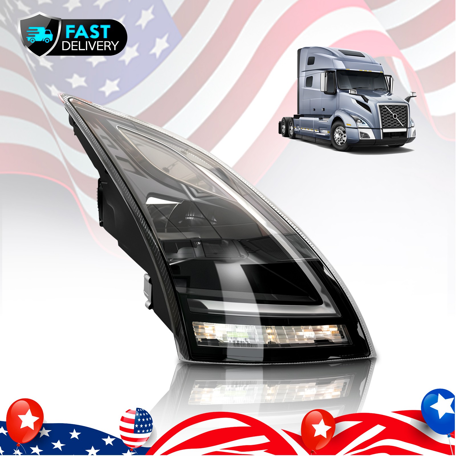 Right Passenger Side LED Headlight Assembly 23680020 For Volvo VNL VNR 2018-2025