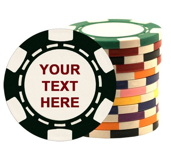 100 Custom poker chips with Your Text Here