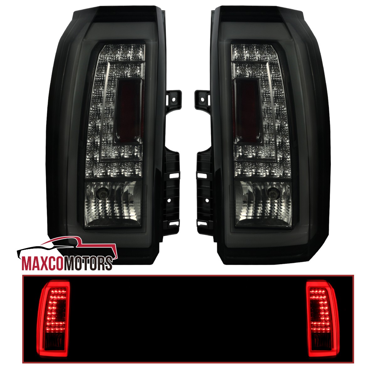 Black/Smoke Tail Lights Fits 2015-2020 GMC Yukon XL LED Brake Lamps Left+Right Black/Smoke Tail Lights Fits 2015-2020 GMC Yukon XL LED Brake Lamps Left+Right